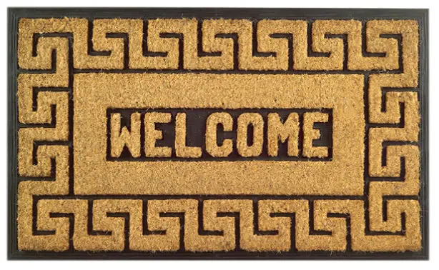 Greek-Inspired Rubber And Coir Welcome Doormat 1