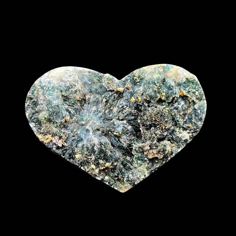 Green Amethyst Heart Cluster – Raw Faceted Crystal Specimen 1