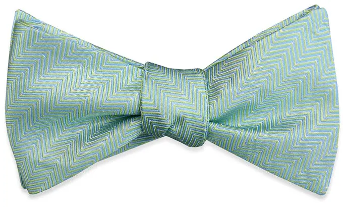 Green And Blue Ziggy Zag Bow Tie 1