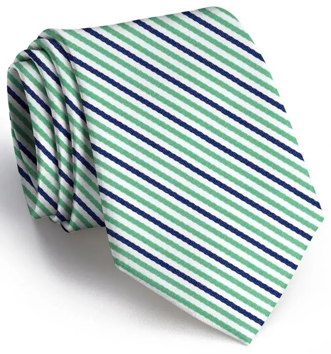 Green And Navy Emmet Stripe Boys Tie – Nautical-Inspired Pre-Tied Neckwear 1