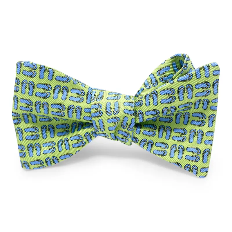 Green Bow Accent Flip Flops 1