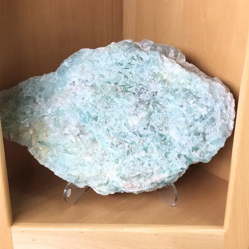Green Fluorite Crystal Slab – Raw Mineral Display Piece 1