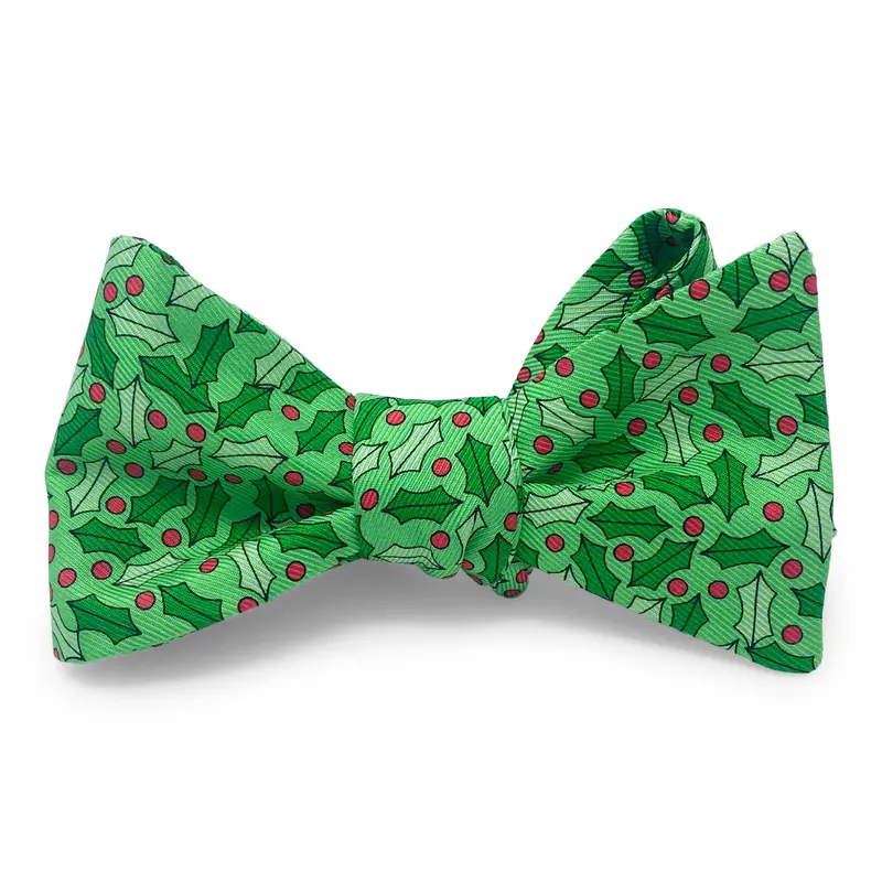 Green Holly Berry Theme Hair Bow 1