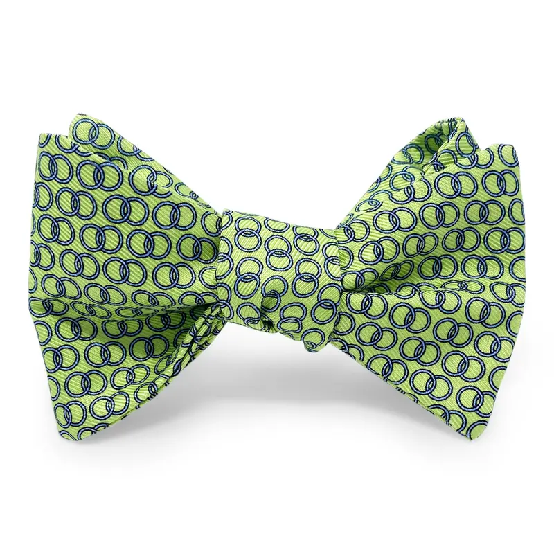 Green Rings Pattern Hair Bow 1