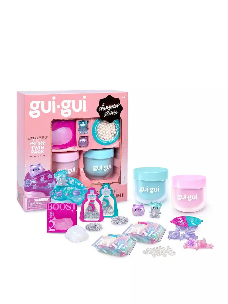Gui Gui Shimmer Slime Deluxe Twin Pack – Glittery, Stretchy Slime Set 1