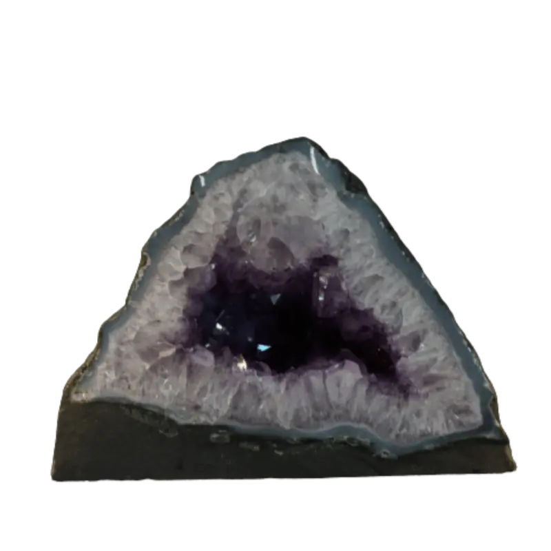 Halved Amethyst Geode – Small Polished Mineral Accent Piece 1