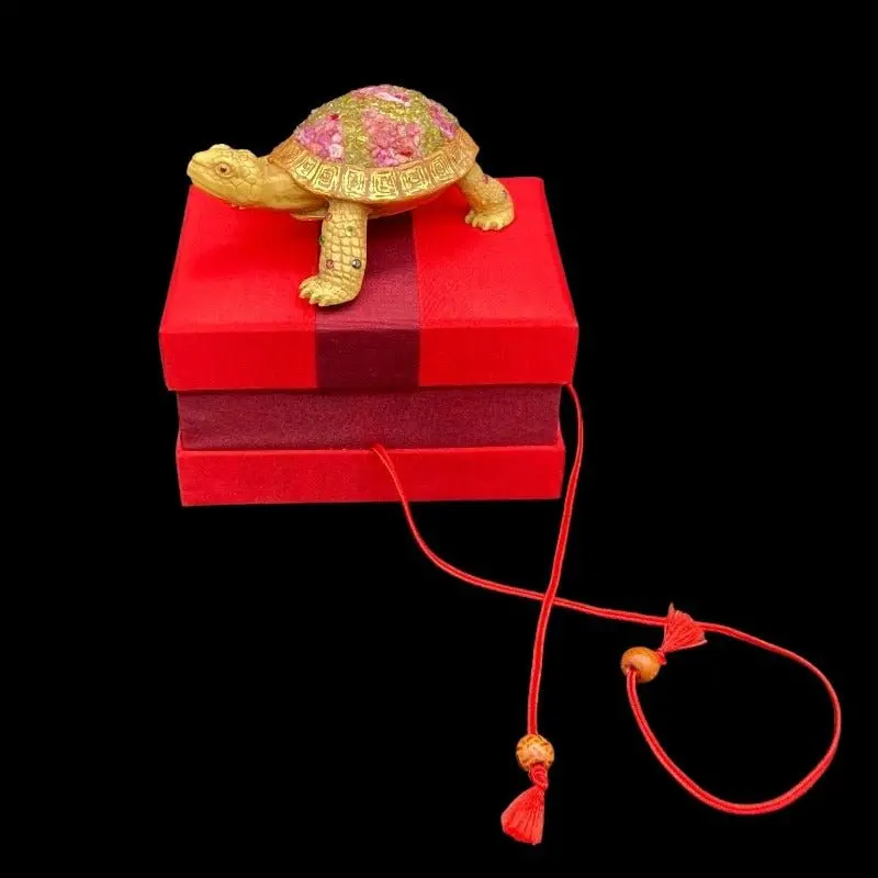 Hand-Carved Gemstone Turtle Figurine – 4.75" Amethyst Or Agate Variant 1