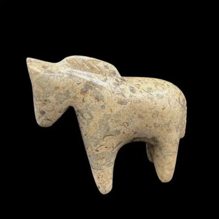 Hand-Carved Mineral Stone Horse Figurine – Natural Texture 1