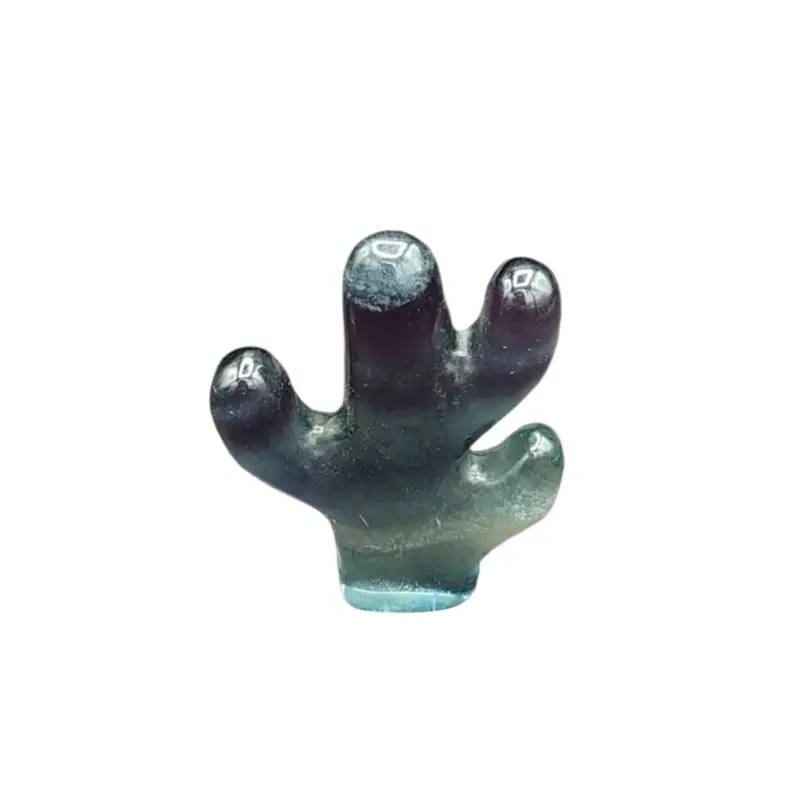 Hand-Polished Fluorite Cactus Sculpture 1