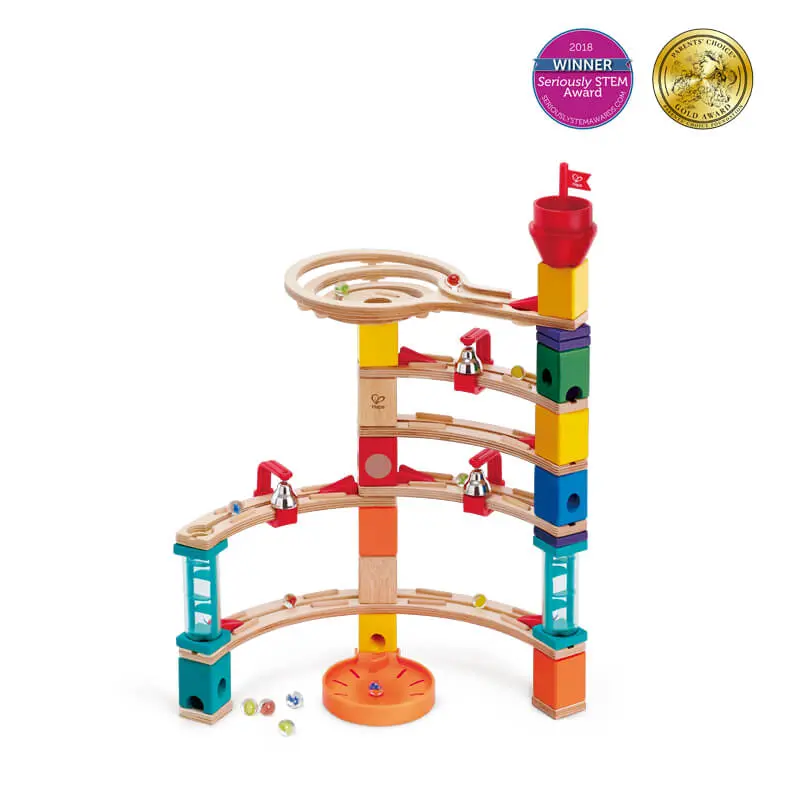 Hape Castle Escape Quadrilla Marble Run – Wooden Kinetic Track Set 1