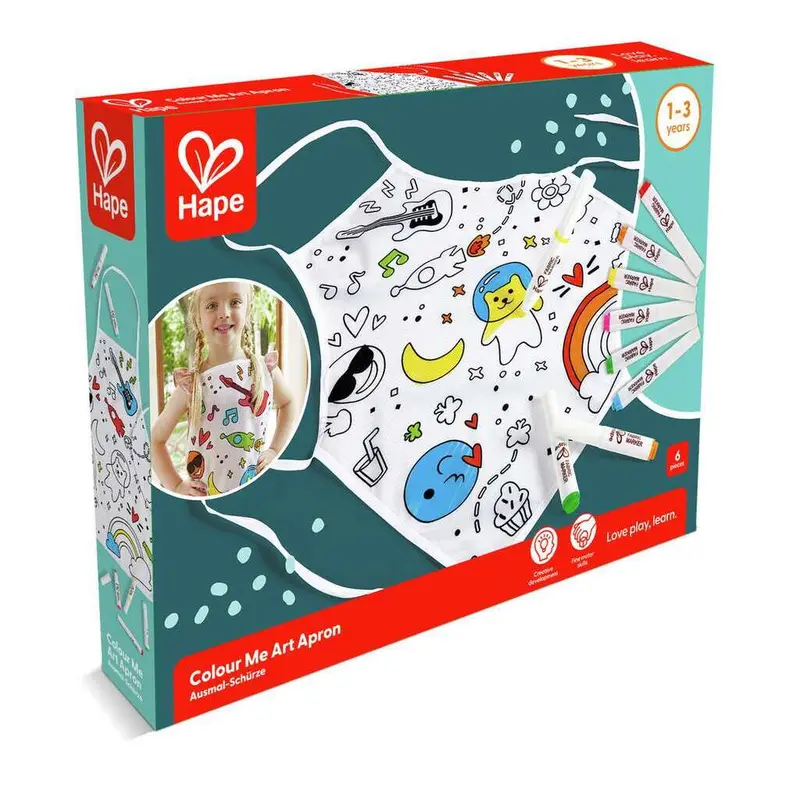 Hape Colour Me Art Apron – Reusable Painting Smock For Kids 1