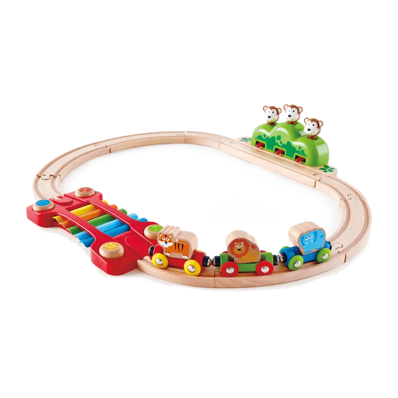 Hape Music & Monkeys Wooden Toddler Train Set 1