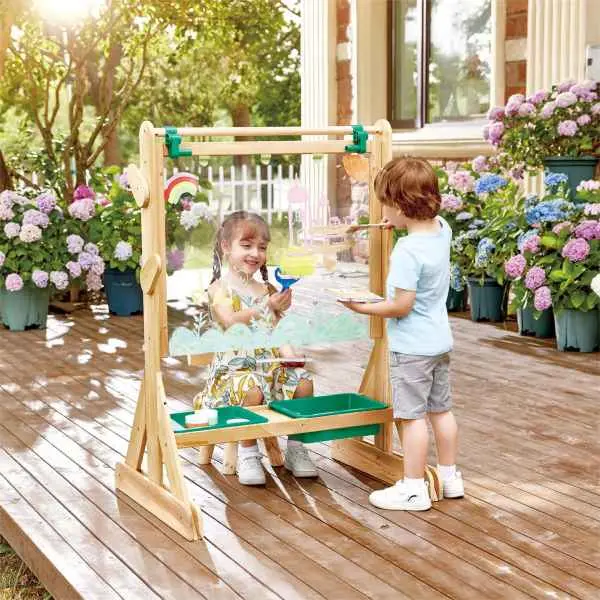 Hape Outdoor Standing Art Easel With Accessories 1