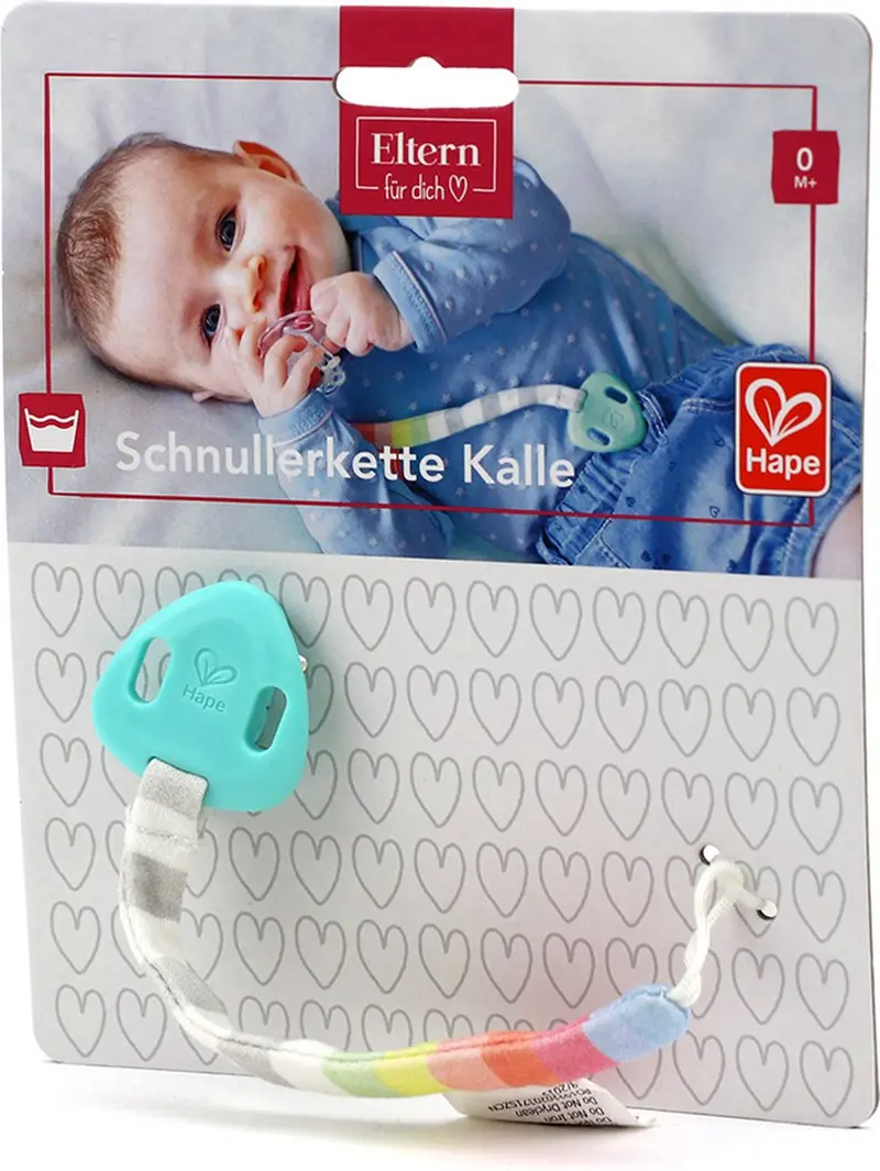 Hape Rainbow Pacifier Clip – Soft Silicone Soother Holder 1