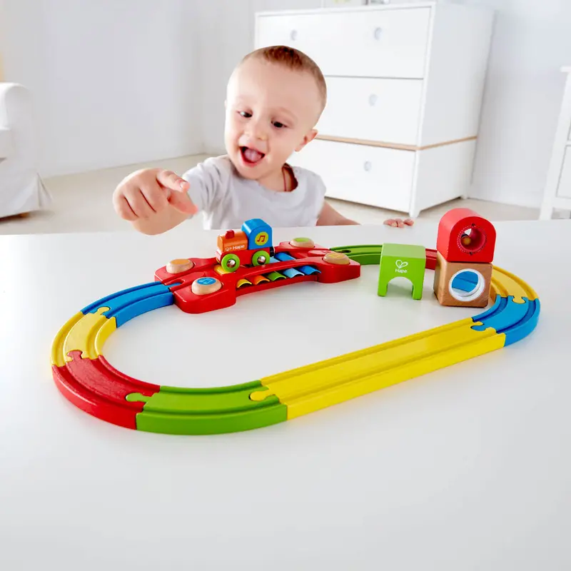 Hape Sensory Railway Train Playset With Tactile Elements 1