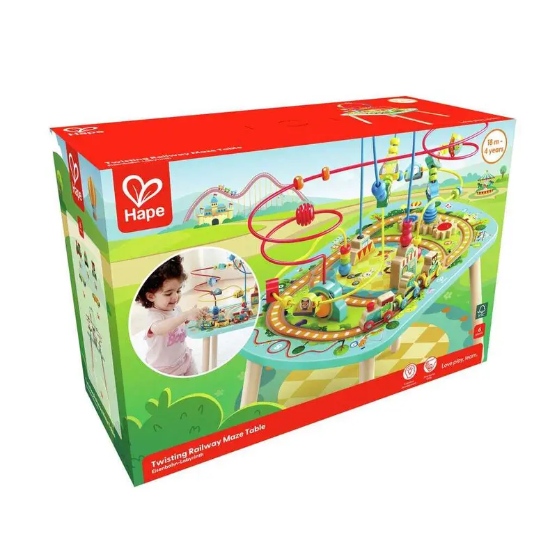 Hape Twisting Railway Maze Table – Wooden Activity Center 1