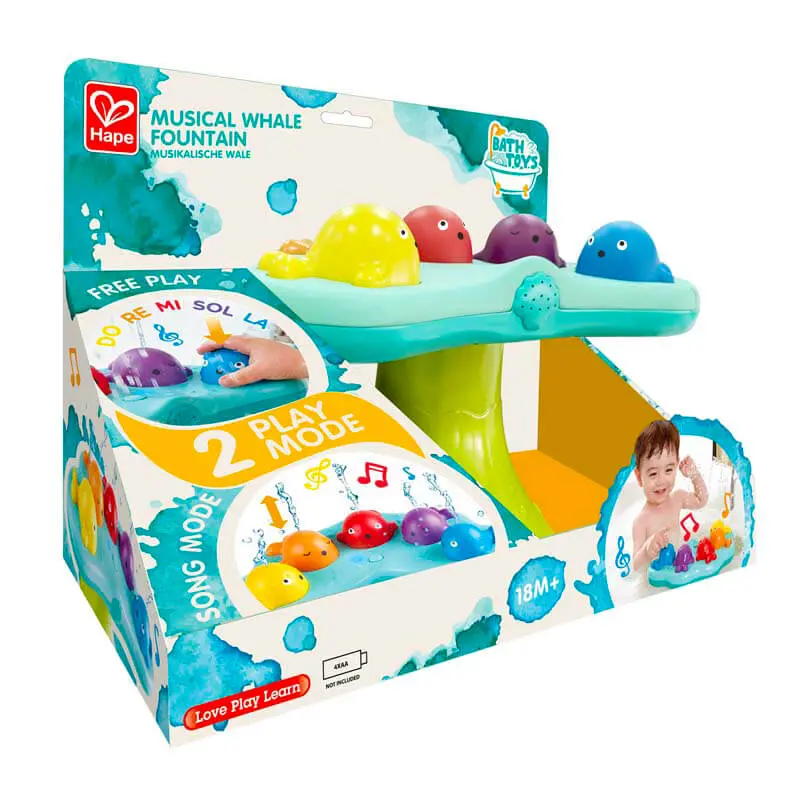 Hape Whale-Shaped Music Fountain Bath Toy 1