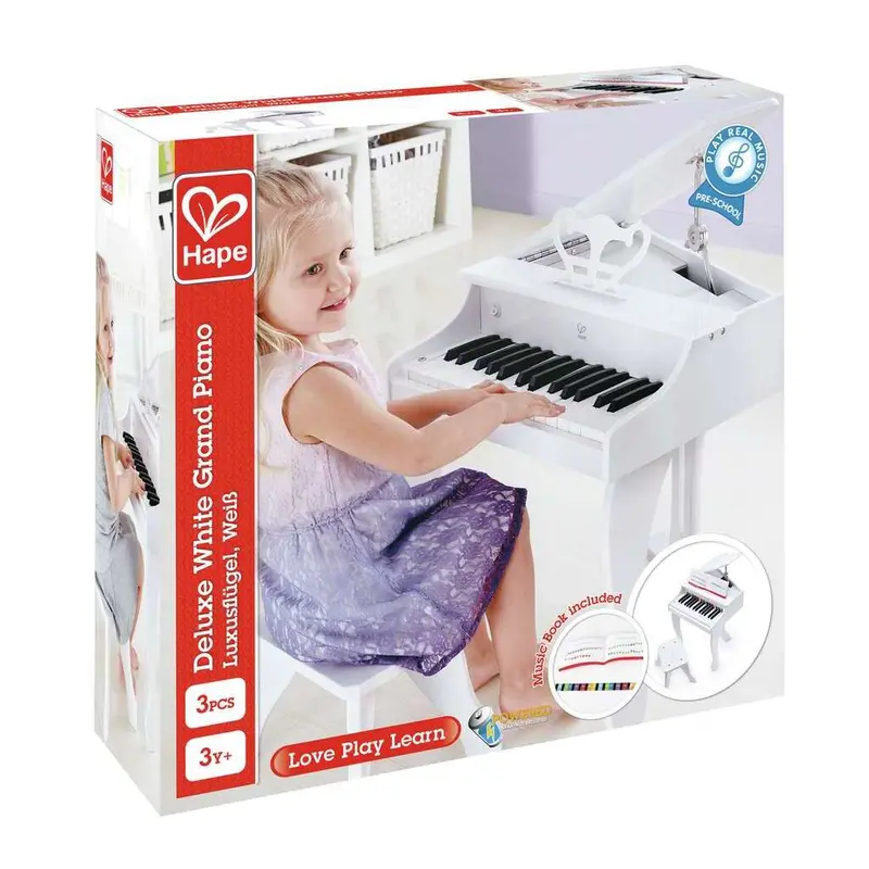 Hape White Deluxe Grand Piano Toy For Kids 1