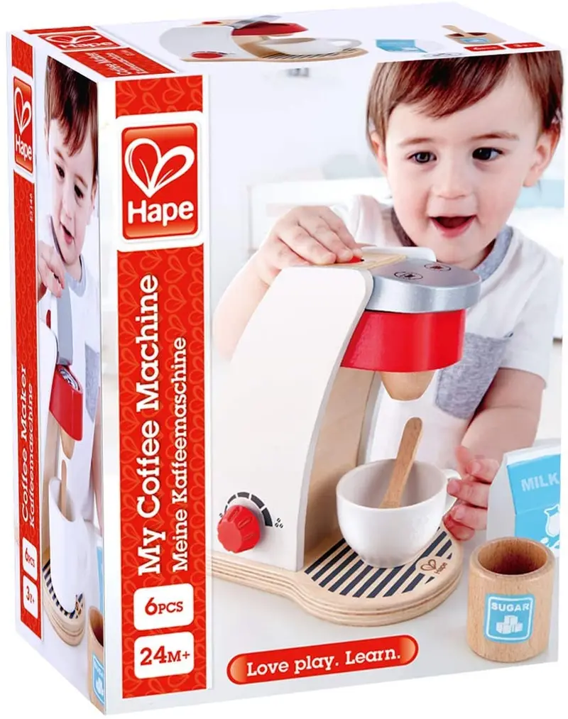 Hape Wooden Toy Coffee Machine – Interactive Pretend Café Set 1