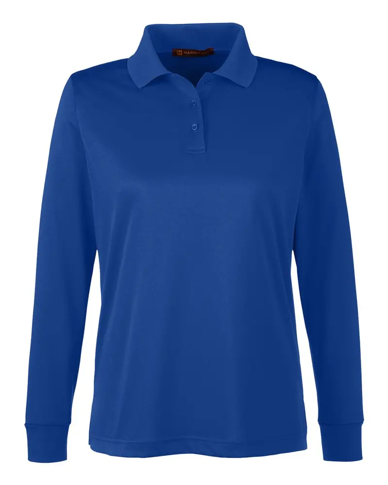 Harriton Ladies' Snag-Resistant Long Sleeve Performance Polo 1