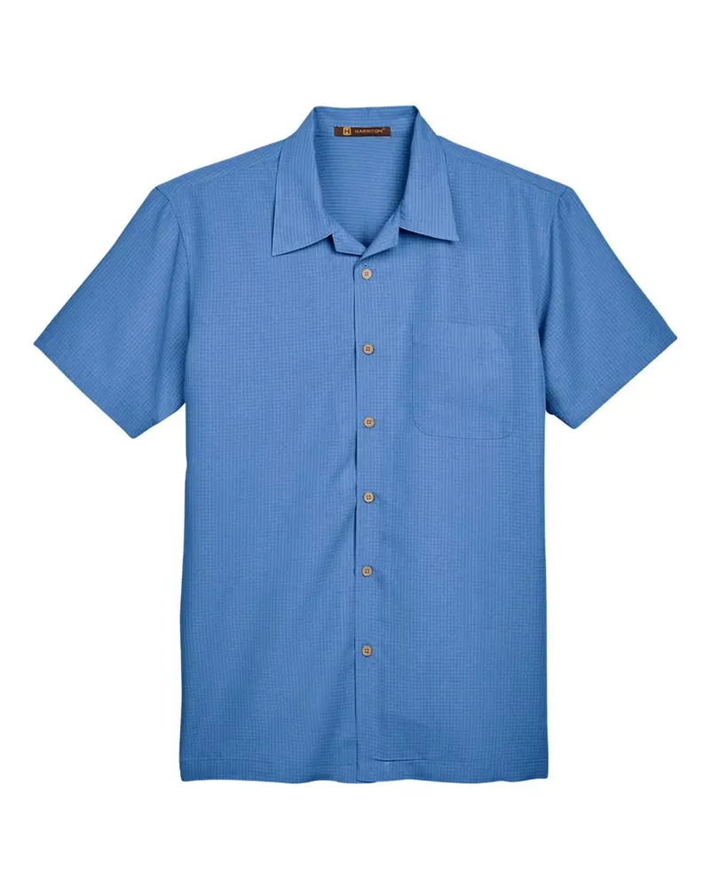 Harriton Men'S Casual Barbados Textured Short-Sleeve Shirt 1
