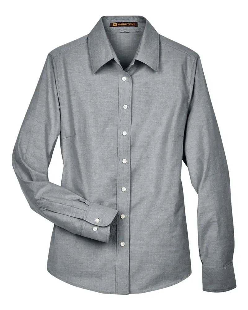 Harriton Women'S Easy-Care Long Sleeve Oxford Blouse 1