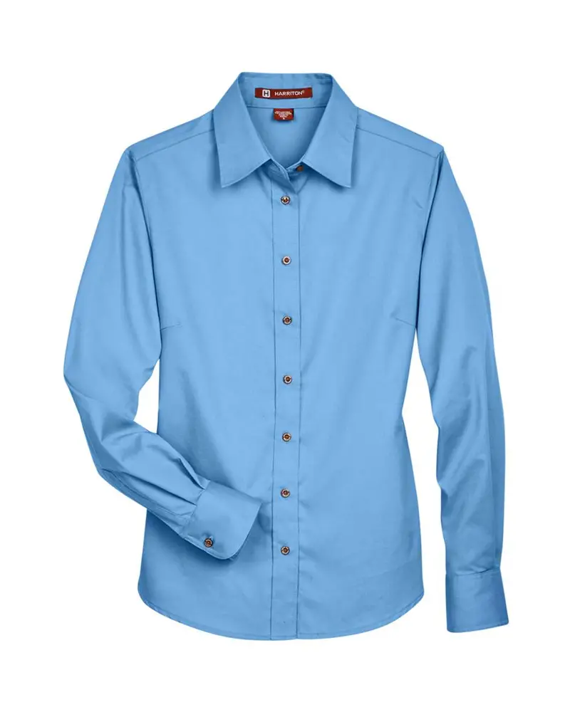 Harriton Women'S Twill Easy Blend Long-Sleeve Professional Shirt 1