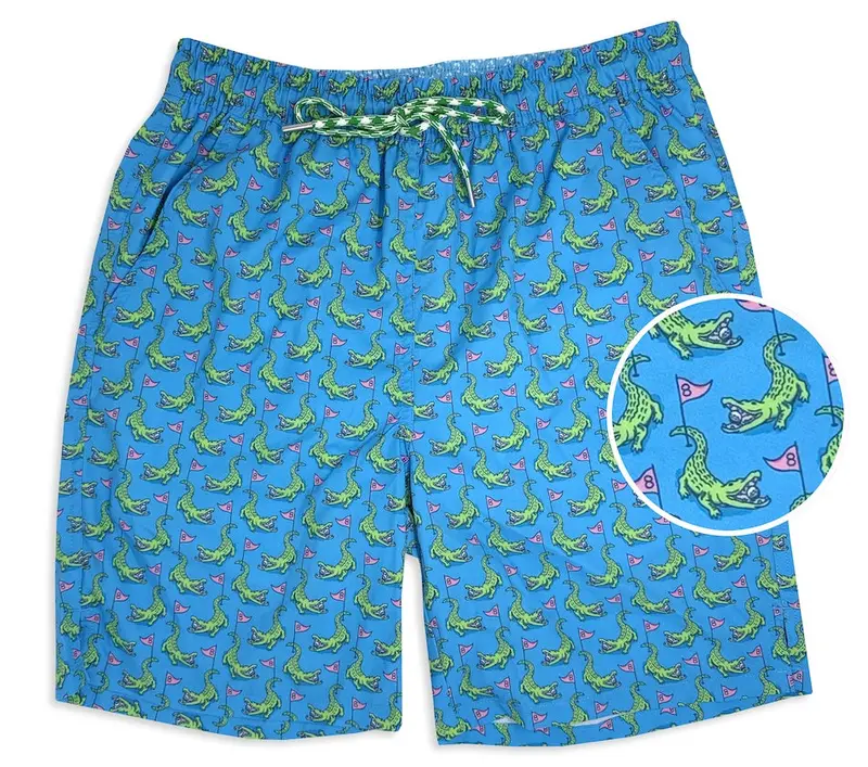 Hazard On Eight Blue Swim Trunks 1