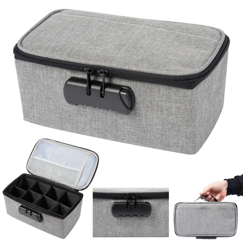 Heathered Knit Stash Bag With Secure Zip Lock Closure 1
