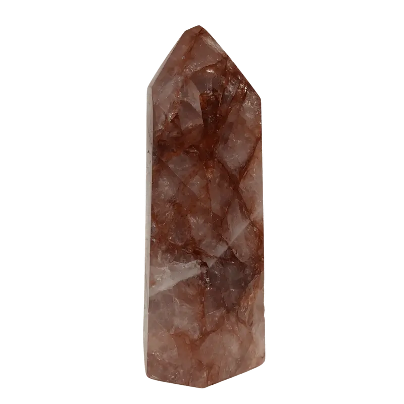 Hematoid Quartz Tower – Iron-Streaked Crystal Point For Energy Work 1