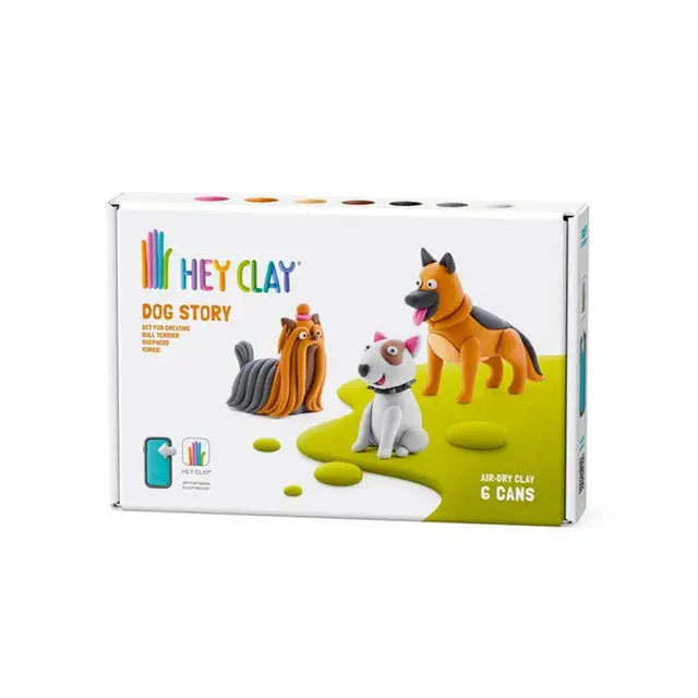 Hey Clay Dog Story Mini Set – 6-Can Animal-Themed Modeling Kit 1