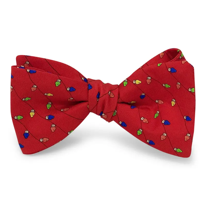 Holiday Lights Decorative Bow Tie In Red 1