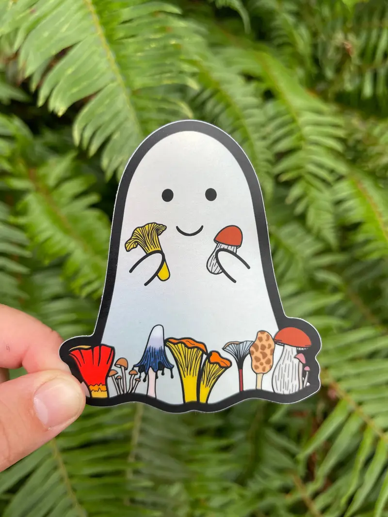 Holographic Ghost Mushroom Decal 1