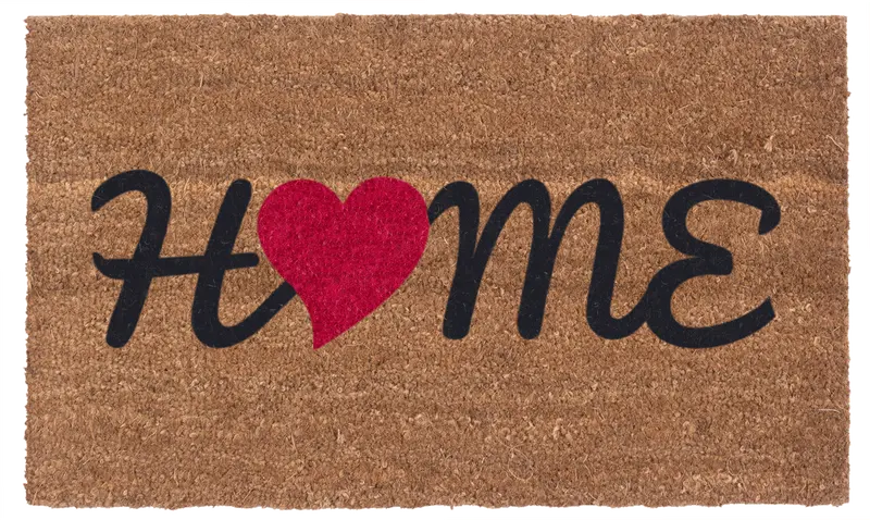 'Home Is Where The Love Is' Vinyl-Backed Coconut Coir Doormat 1