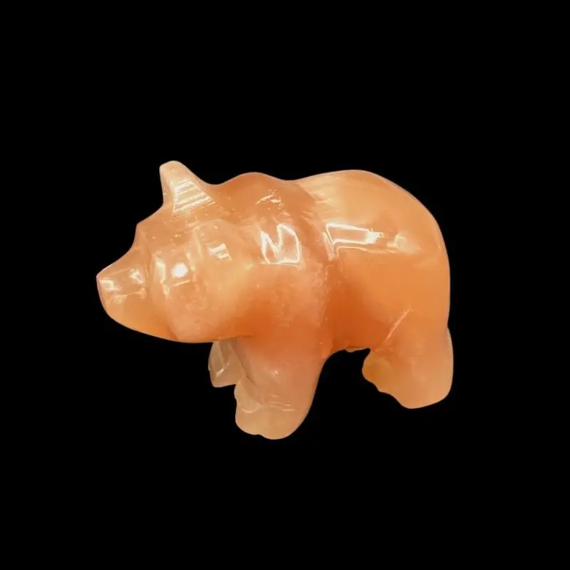 Honey Calcite Carved Bear Sculpture – Natural Energy Decor 1