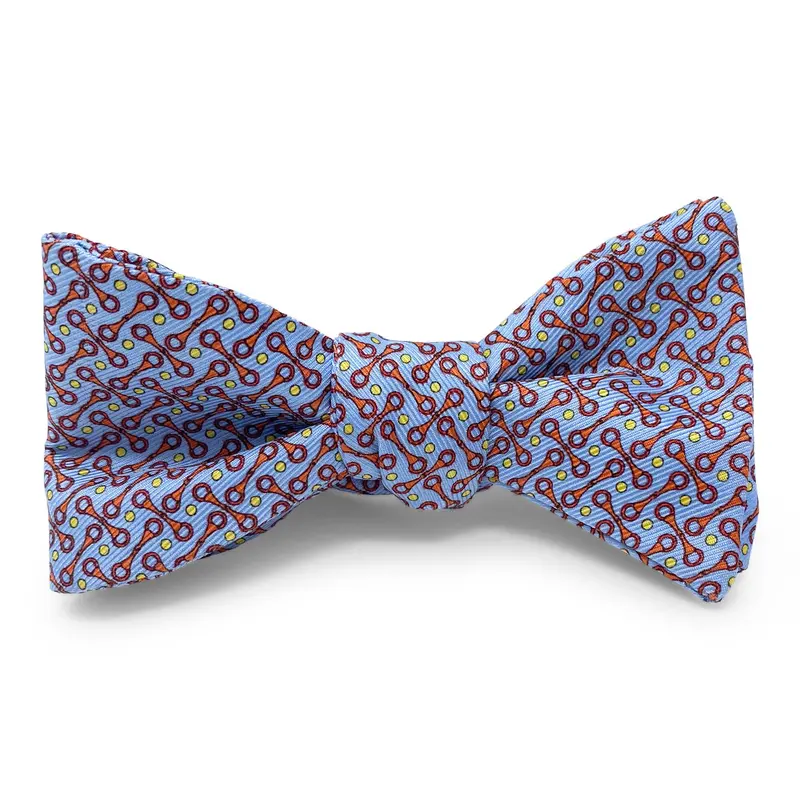 Horsebit Blue Bow Tie – Handcrafted Design 1