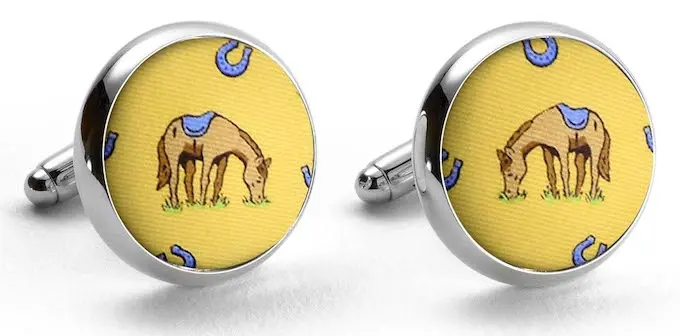 Horsin' Around Yellow Cufflinks 1