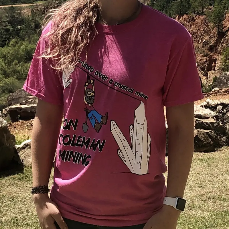 Hot Pink Zip-Lining Graphic Tee – Gender-Neutral Fit 1