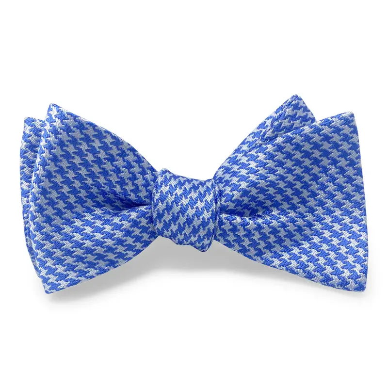 Houndstooth Blue Bow Detail 1