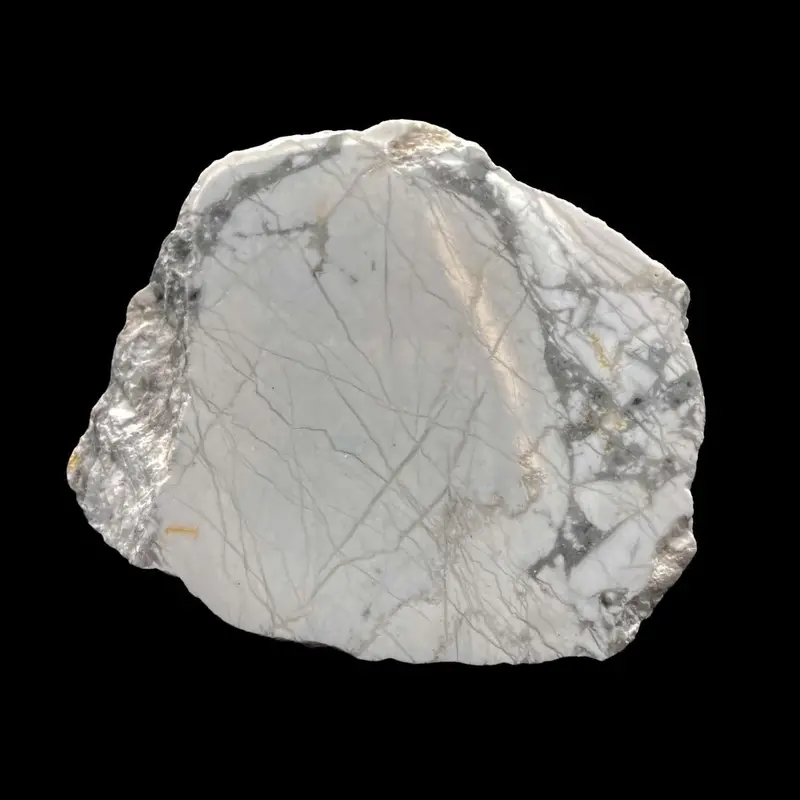 Howlite Specimen – Partially Polished With Natural Raw Edge 1