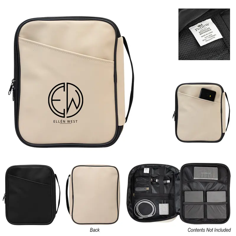 Hudson Eco Leatherette Organizer – Rpet-Padded Tech Accessory Bag 1