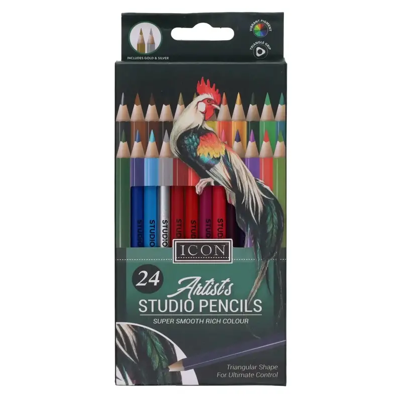 Icon Artists Studio Triangular Grip Colouring Pencils – 24-Pack 1