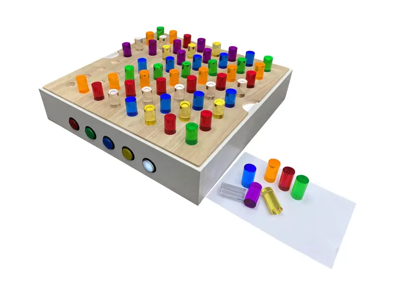Interactive Tabletop Panel Featuring Colorful Manipulative Rods 1