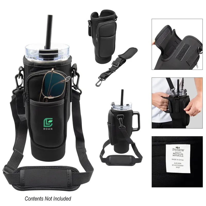 Intrepid Recycled Pet Tumbler Carrier – Hands-Free Sling + Storage Pouch 1