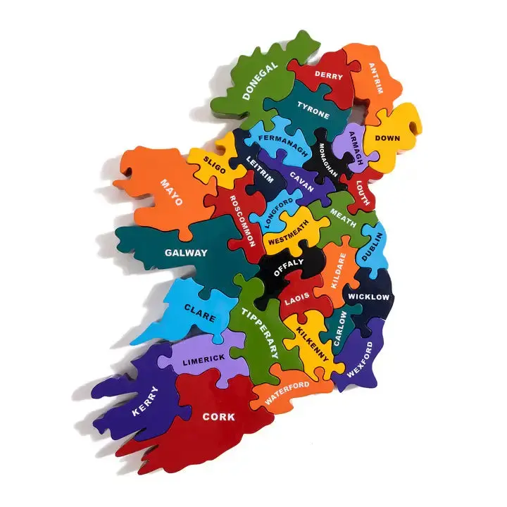 Ireland Map Wooden Jigsaw Puzzle For Geography Learning 1