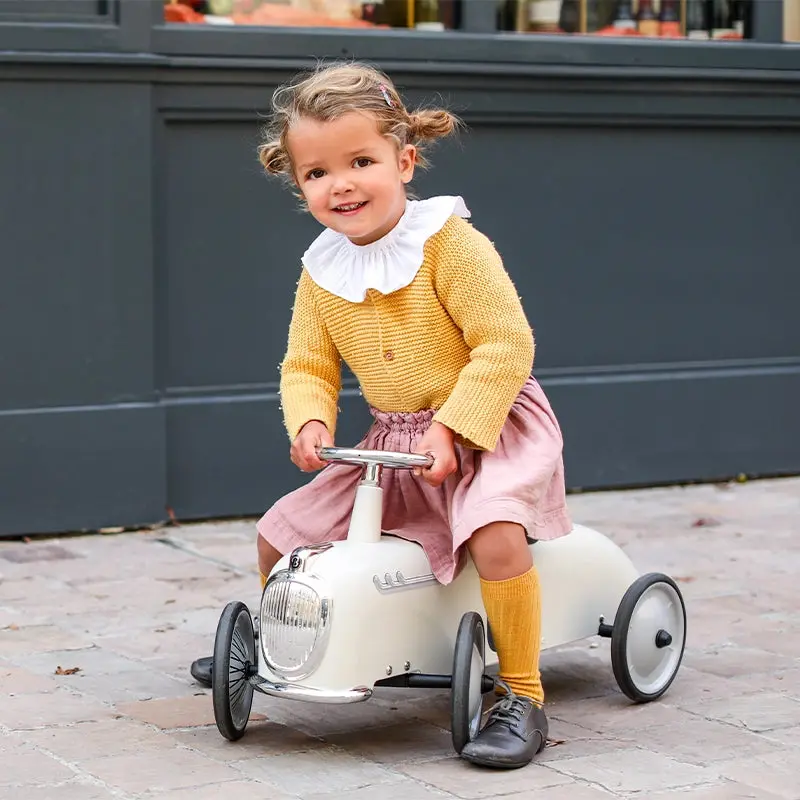 Ivory White Roadster Ride-On Toy For Kids 1