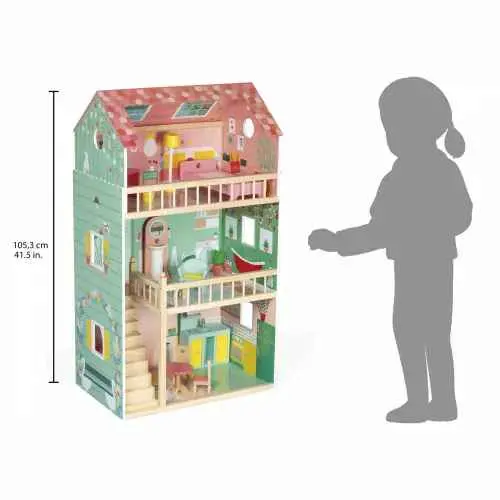 Janod Happy Day Wooden Dollhouse For Kids 1