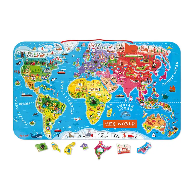Janod Magnetic World Map Puzzle – Educational Geography Toy 1