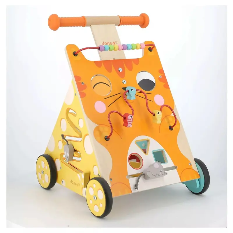 Janod Multi-Activity Cat-Shaped Baby Walker 1