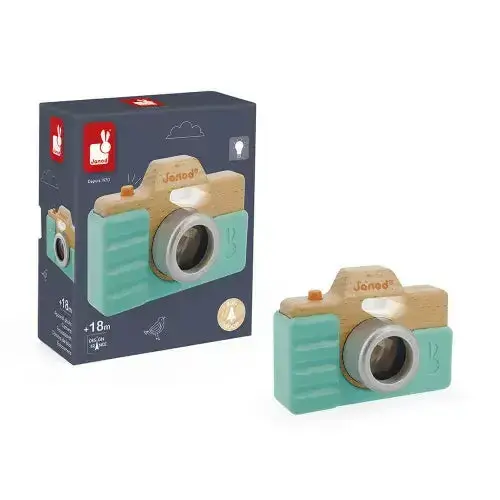 Janod Wooden Toy Camera – Classic Pretend Photography Accessory For Kids 1